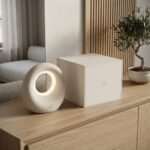 Modern Minimalist Ceramic Circular LED Table Lamp – Round Ring Cordless Ambient Desk & Nightstand Light - Image 2