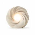 Modern Minimalist Ceramic Swirl LED Table Lamp – Spiral Flower Sculptural Cordless Desk & Nightstand Light