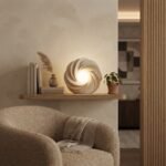 Modern Minimalist Ceramic Swirl LED Table Lamp – Spiral Flower Sculptural Cordless Desk & Nightstand Light - Image 2